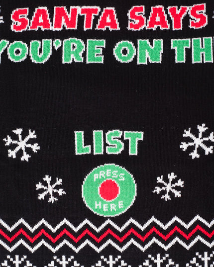 . Le Père Noël dit : Pull de Noël interactif à LED –