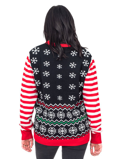 . Le Père Noël dit : Pull de Noël interactif à LED –