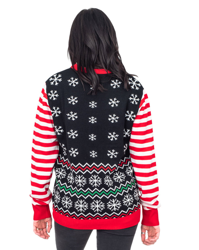 . Le Père Noël dit : Pull de Noël interactif à LED –