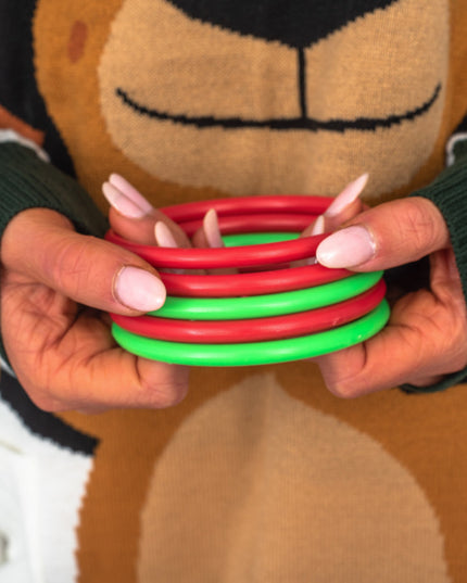 Jeu de lancer d'anneaux de renne en 3D Pull de Noël moche