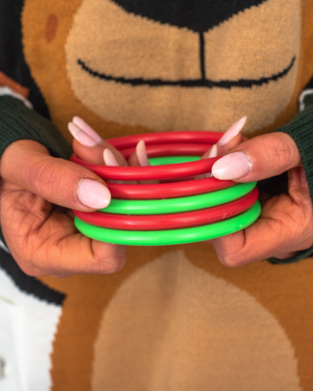 Jeu de lancer d'anneaux de renne en 3D Pull de Noël moche