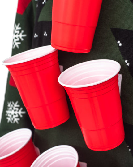 Pull de Noël moche Beer Pong 3D