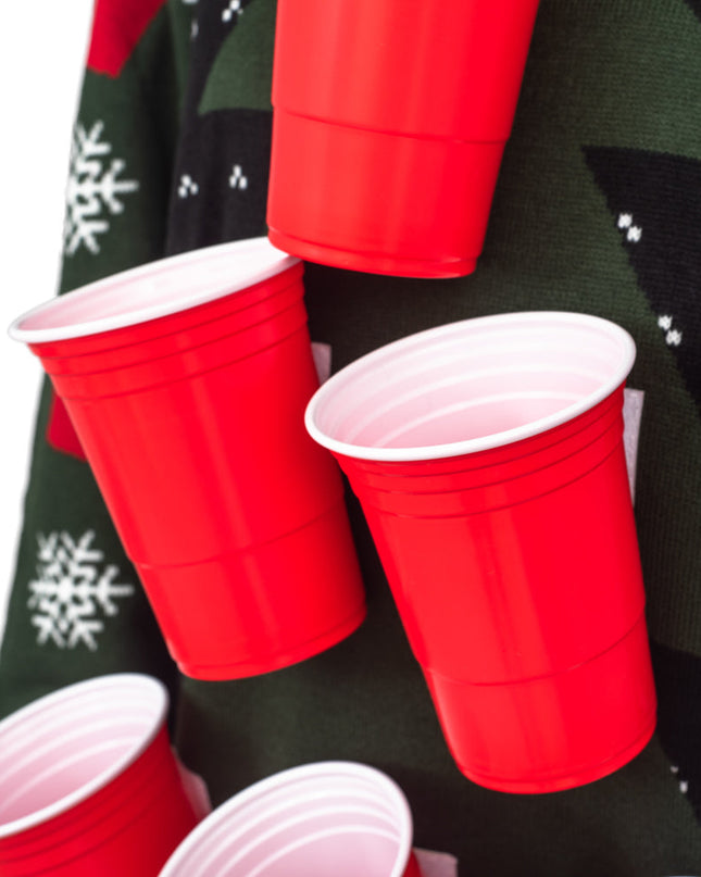 Pull de Noël moche Beer Pong 3D