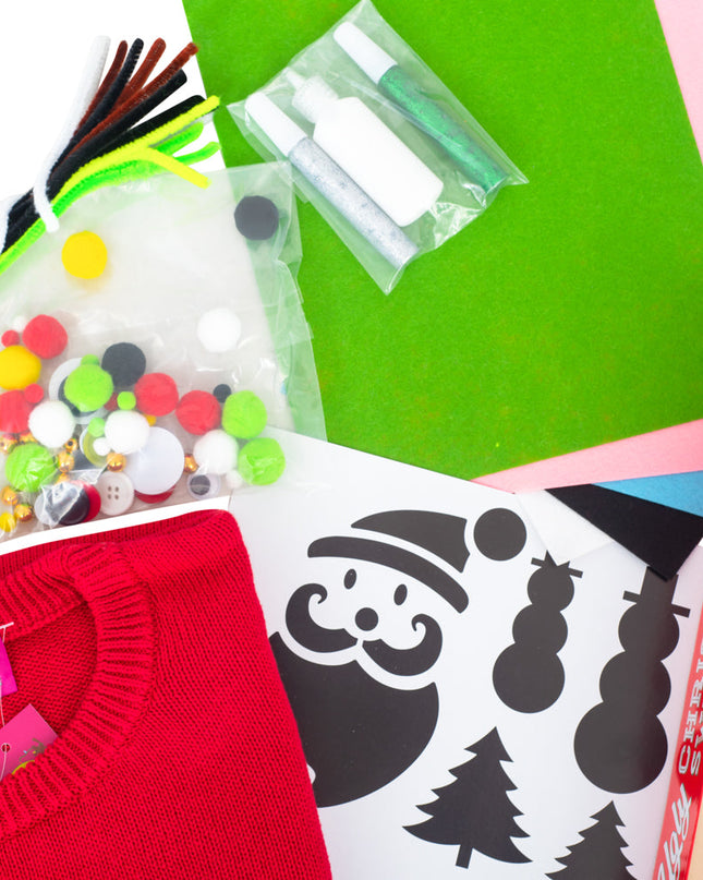 Kit de pull de Noël moche à faire soi-même - Créez votre propre modèle