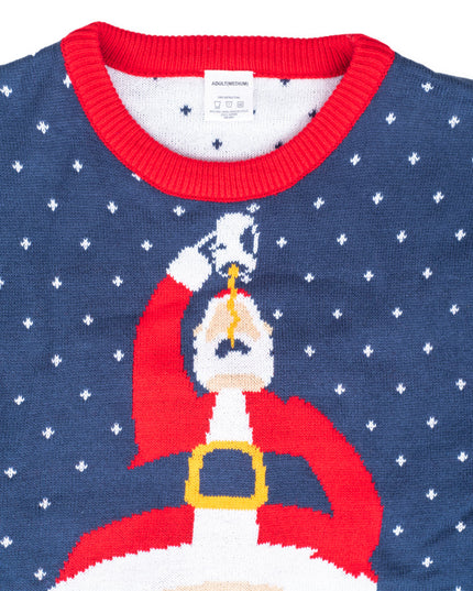 Père Noël qui urine, boisson, pull de Noël moche