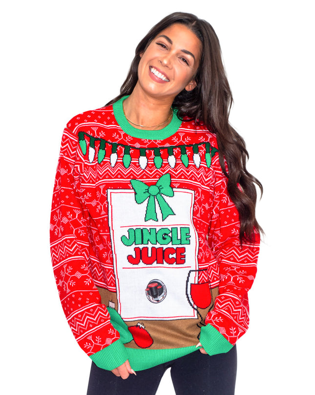 Pull de Noël moche sur le thème de la boisson Jingle Juice