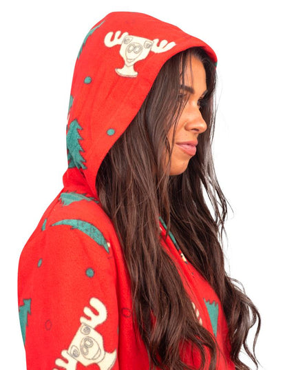 Pyjama-combinaison intégrale avec tasse orignal et motif vacances de Noël pour tous les âges