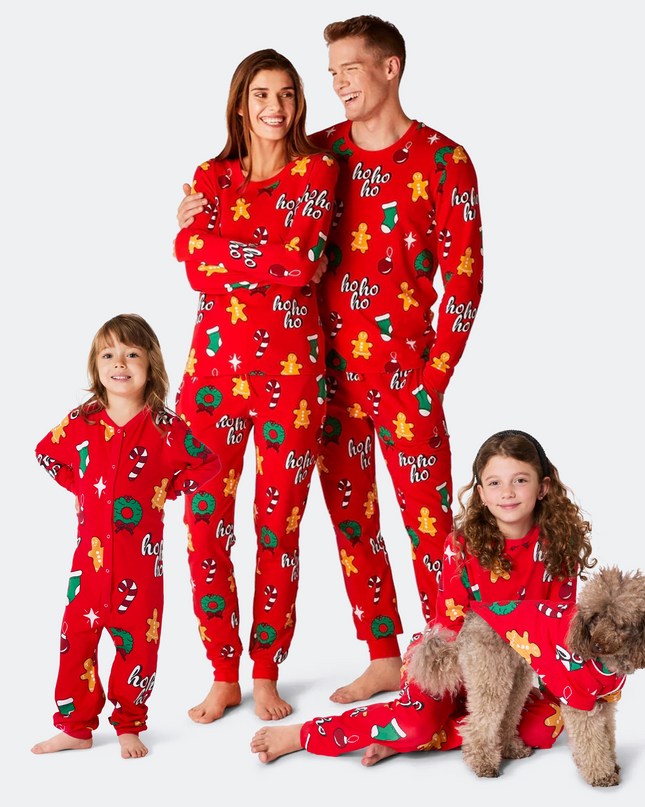 Pyjamas de Noël rouges Hohoho pour toute la famille