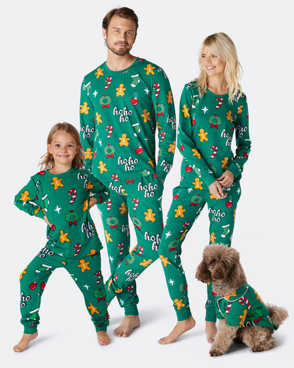Pyjamas de Noël verts Hohoho pour toute la famille