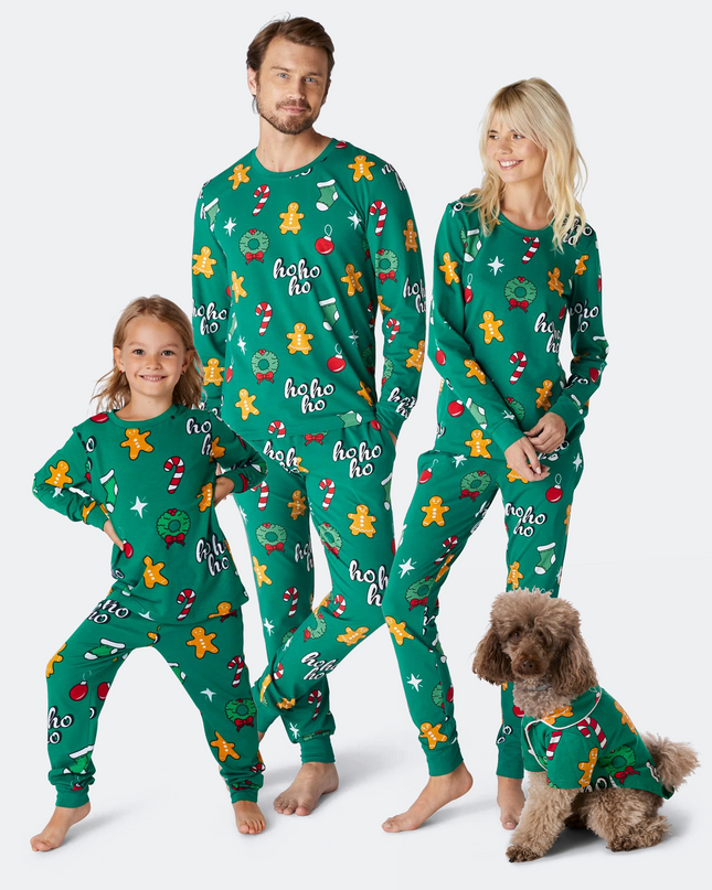 Pyjamas de Noël verts Hohoho pour toute la famille
