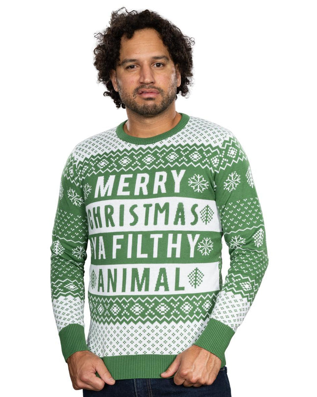 Pull de Noël unisexe vert animal sale