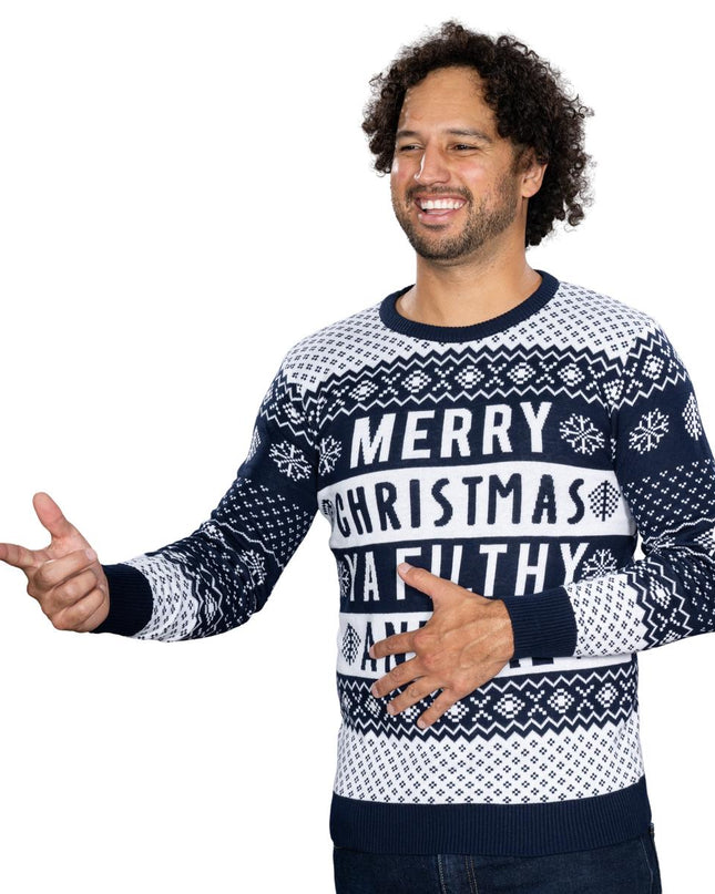 Pull de Noël unisexe Filthy Animal Navy