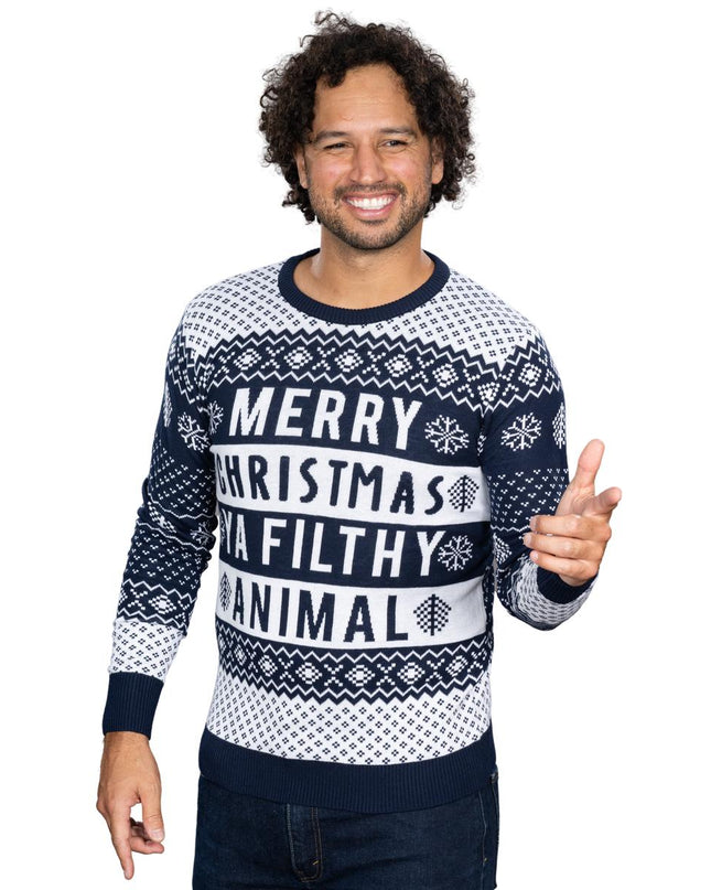 Pull de Noël unisexe Filthy Animal Navy