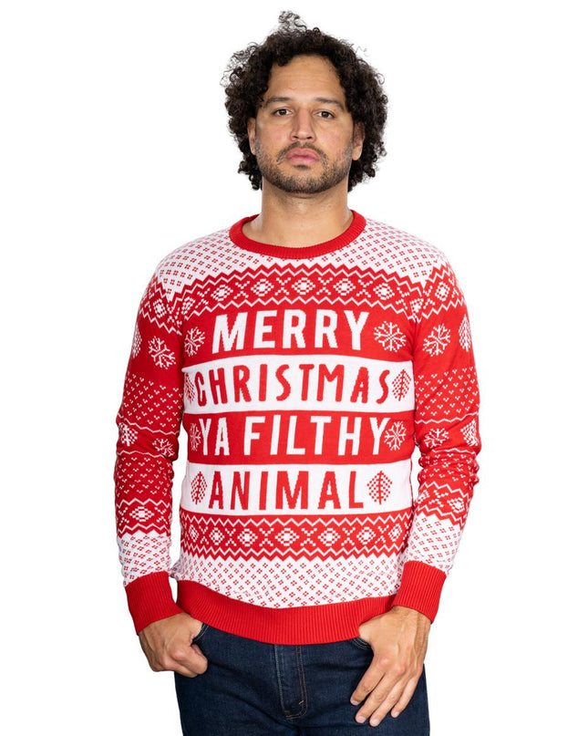 Pull de Noël unisexe rouge Filthy Animal
