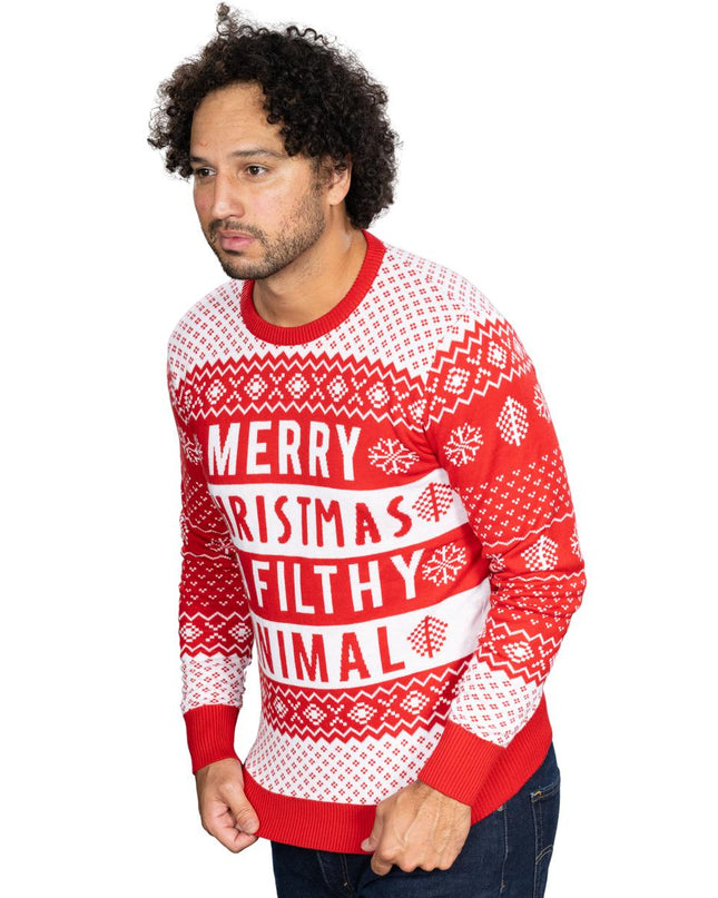 Pull de Noël unisexe rouge Filthy Animal