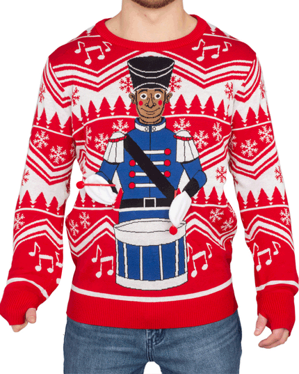 Pull de Noël moche animé de Flappy Drummer Boy