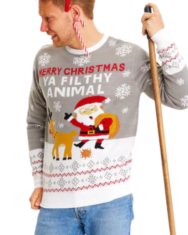 Joyeux Noël, sale bête, pull gris
