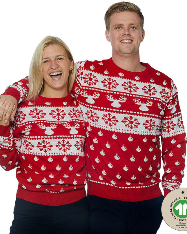 Pull de Noël rouge classique - Homme