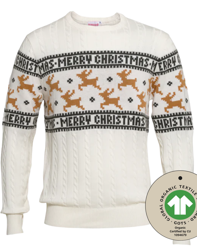 Pull de Noël Marius pour femme, blanc traditionnel et élégant