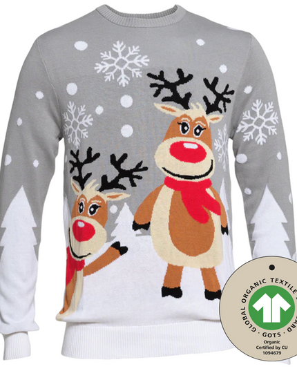 Pull de Noël Marius pour femme avec deux adorables rennes