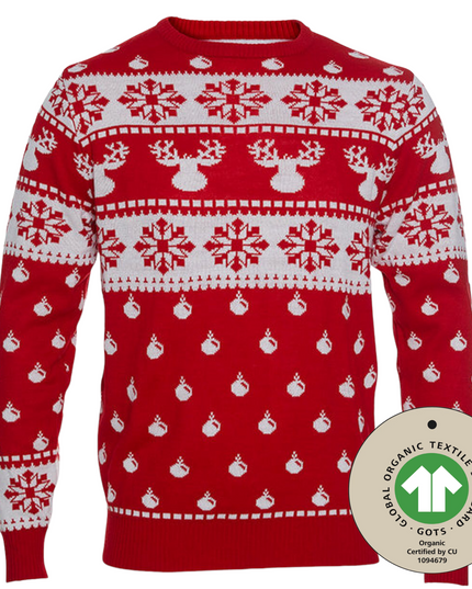 Pull de Noël rouge classique - Homme