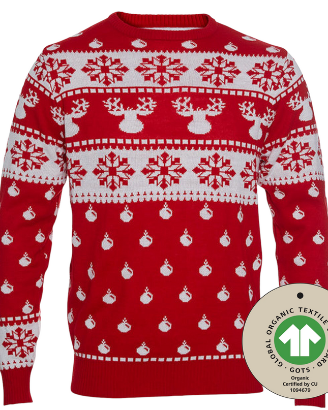 Pull de Noël rouge classique - Homme