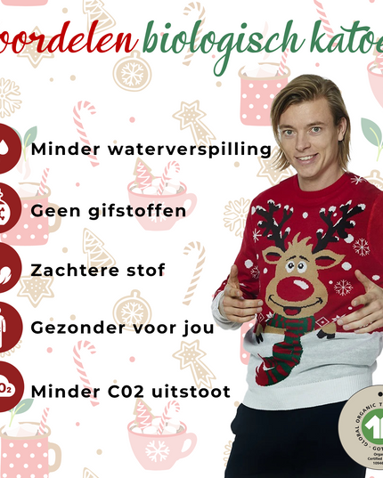 Rudolph avec son pull de Noël à écharpe