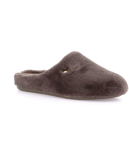 Pantoufles en fausse fourrure pour femmes Grünland - Taupe | Confort et chaleur pour les fêtes