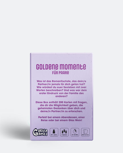 Jeu de société Golden Moments pour couples - Profitez de moments de qualité ensemble
