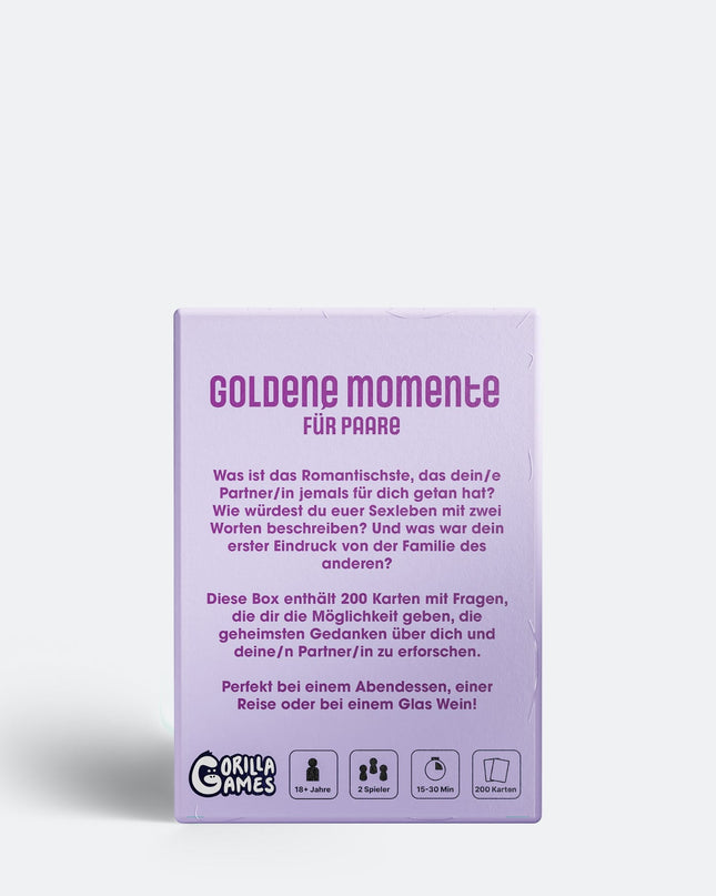 Jeu de société Golden Moments pour couples - Profitez de moments de qualité ensemble