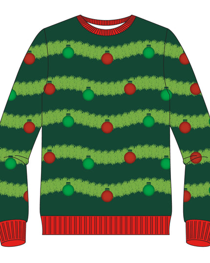 Guirlande verte 3D et ornement Pull de Noël moche