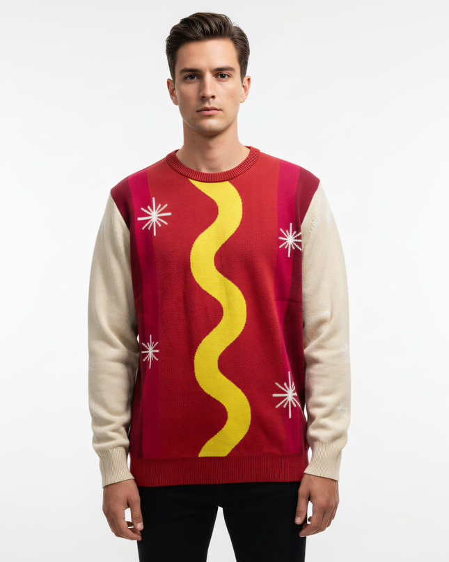 Wienerschnitzel Hot-dog drôle Pull de Noël moche
