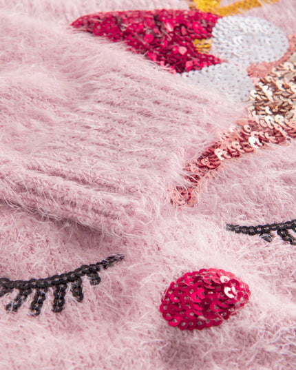 Pull de Noël à paillettes avec des rennes pour enfants