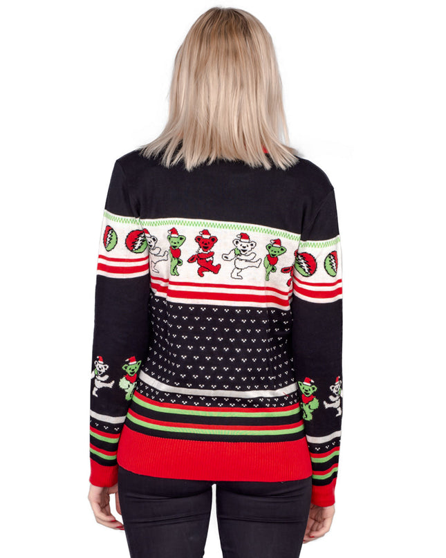 Pull moche pour femme avec des ours dansants ringards du Grateful Dead