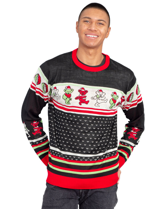 Pull de Noël ringard et moche avec des ours dansants Grateful Dead