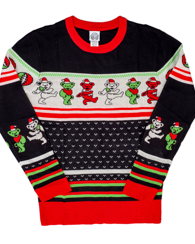 Pull de Noël ringard et moche avec des ours dansants Grateful Dead