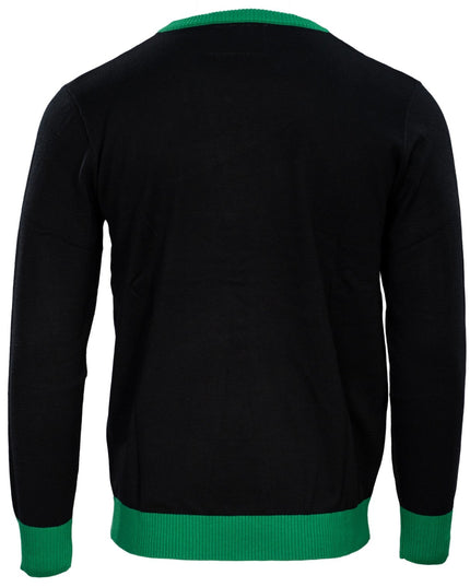 Pull moche unisexe avec monstre de dessin animé vert faisant un doigt d'honneur