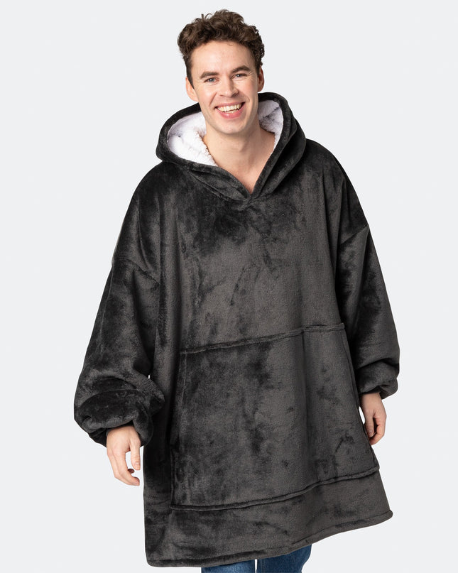 Sweat à capuche HappyHoodie gris pour adultes - Confort classique