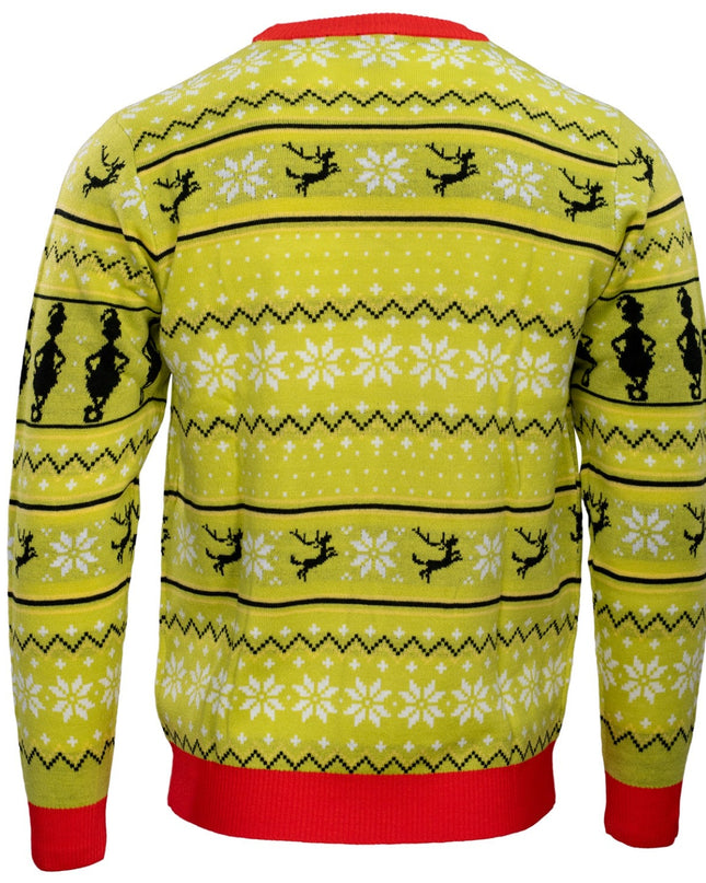 Pull de Noël moche pour adulte avec bonnet de Père Noël Grinch