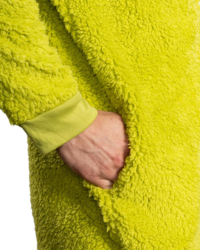 Combinaison en sherpa Grinch avec fermeture éclair sur la tête