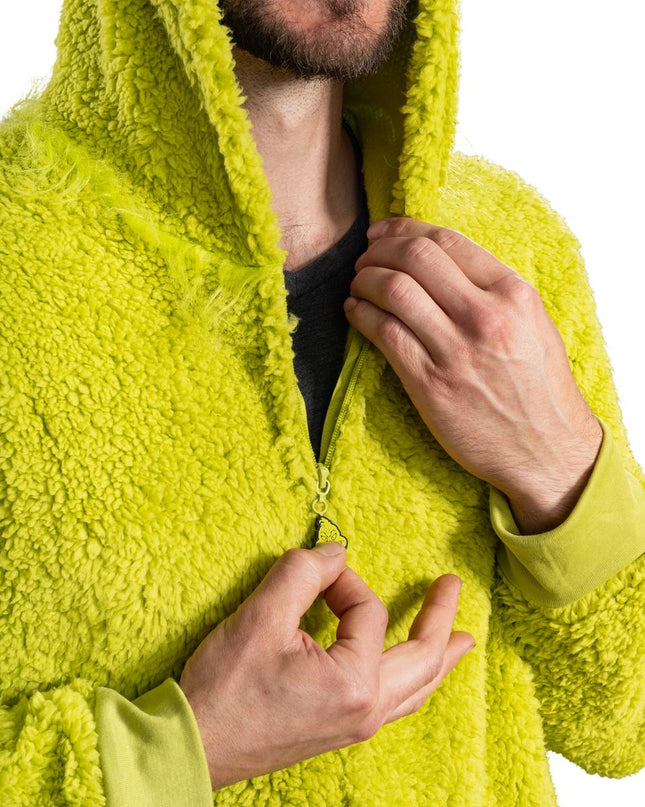 Combinaison en sherpa Grinch avec fermeture éclair sur la tête