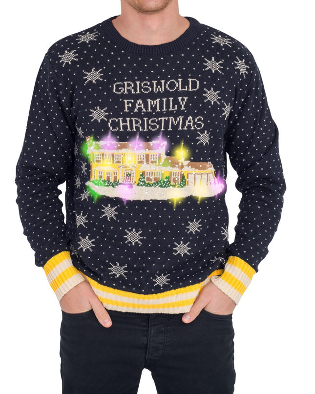 Pull de Noël moche de la famille Griswold avec lumières LED