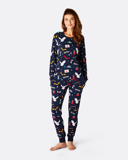 Pyjamas bleus Harry Potter pour toute la famille | Ensemble de nuit magique pour les fêtes