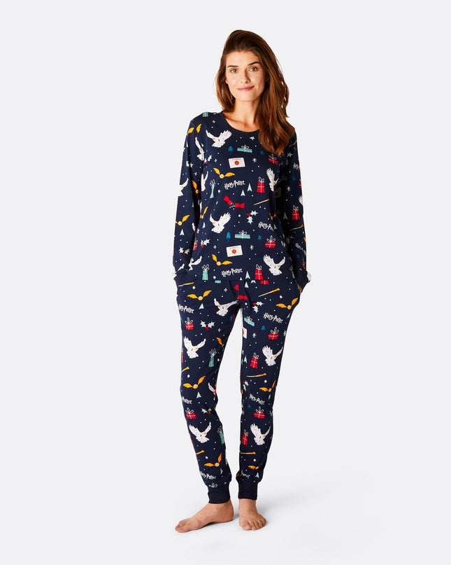 Pyjamas bleus Harry Potter pour toute la famille | Ensemble de nuit magique pour les fêtes