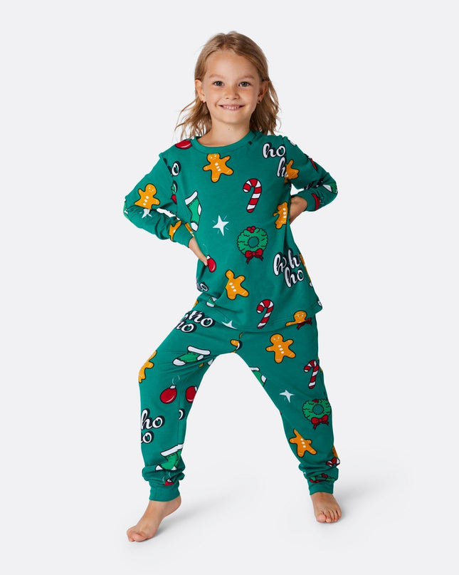 Pyjamas de Noël verts Hohoho pour toute la famille | Vêtements de nuit amusants pour les fêtes