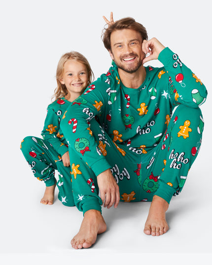 Pyjamas de Noël verts Hohoho pour toute la famille