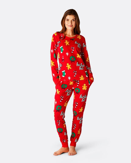 Red Hohoho Christmas Family Pajamas for Holiday Fun