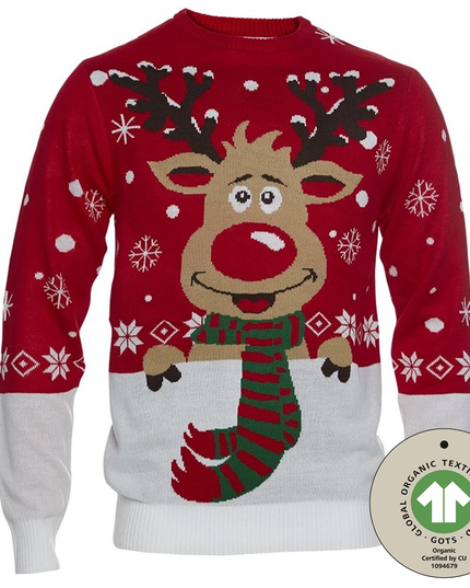 Rudolph avec son pull de Noël à écharpe