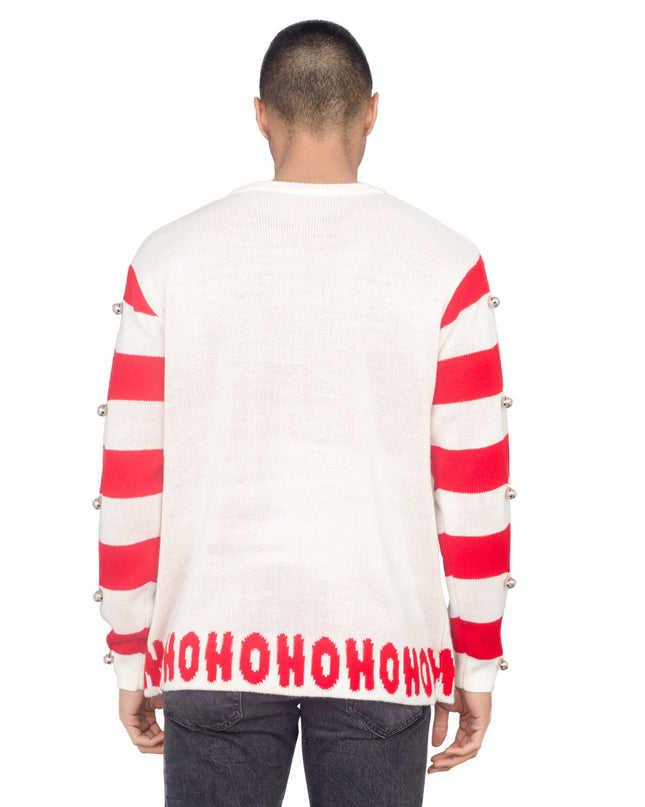 J'adore Noël HOHOHO Pull moche lumineux et à clochettes