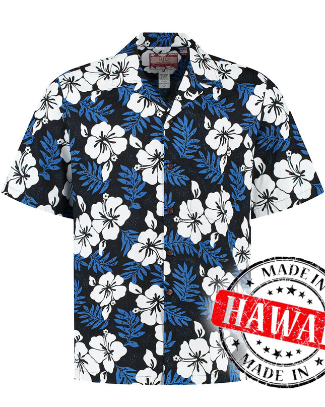 Chemise hawaïenne à fleurs bleues gracieuses